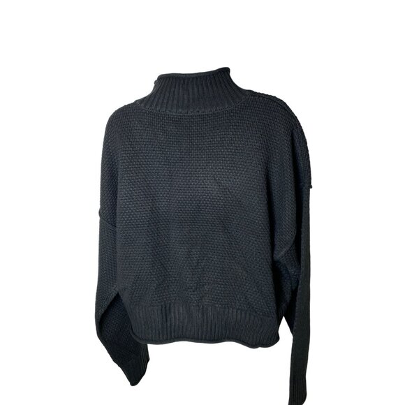 Double Zero Black Mock Neck Knit Turtleneck Sweater Size Large - Picture 3 of 8